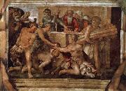 Michelangelo Buonarroti The victim Noachs oil painting on canvas